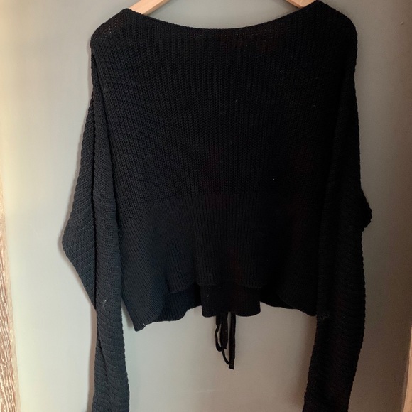 Kendall & Kylie black lace up sweater - Picture 3 of 3